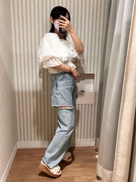 「でにむ」｜「アイテム（サンダル）」を使った、マジェスティックレゴンエスパル仙台店スタッフさん（レディース・152cm）の春コーディネート