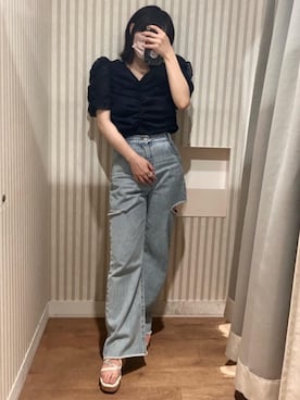 「でにむ」｜「アイテム（サンダル）」を使った、マジェスティックレゴンエスパル仙台店スタッフさん（レディース・152cm）の春コーディネート