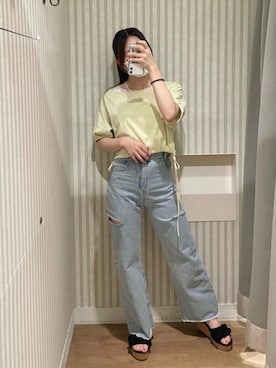 「でにむ」｜「アイテム（サンダル）」を使った、マジェスティックレゴンエスパル仙台店スタッフさん（レディース・152cm）の夏コーディネート