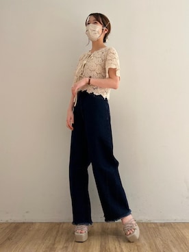 「でにむ」｜「アイテム（サンダル）」を使った、マジェスティックレゴンエスパル仙台店スタッフさん（レディース・158cm）の夏コーディネート