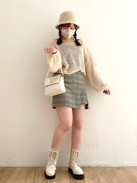 「仙台」｜「アイテム（帽子）」を使った、マジェスティックレゴンエスパル仙台店スタッフさん（レディース・153cm）の秋コーディネート