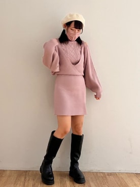 「仙台」｜「アイテム（ハンチング/ベレー帽）」を使った、マジェスティックレゴンエスパル仙台店スタッフさん（レディース・152cm）の秋コーディネート