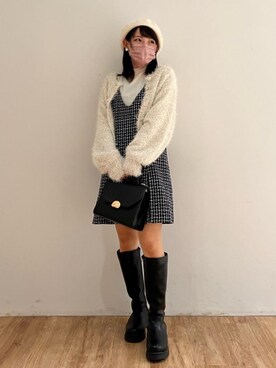 「仙台」｜「アイテム（ハンチング/ベレー帽）」を使った、マジェスティックレゴンエスパル仙台店スタッフさん（レディース・152cm）の秋コーディネート