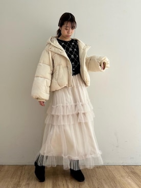 「仙台」｜「アイテム（ジャケット/アウター）」を使った、マジェスティックレゴンエスパル仙台店スタッフさん（レディース・158cm）の冬コーディネート