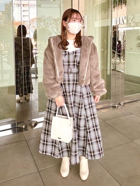 「仙台」｜「アイテム（ブルゾン）」を使った、マジェスティックレゴンエスパル仙台店スタッフさん（レディース・153cm）の冬コーディネート