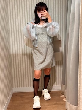 「仙台」｜「アイテム（ブルゾン）」を使った、マジェスティックレゴンエスパル仙台店スタッフさん（レディース・152cm）の春コーディネート