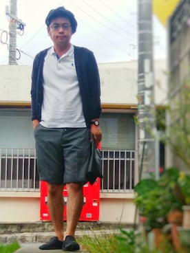 「BASECONTROL（ベースコントロール）のアイテム（バッグ）」を使った、あつさん（メンズ・168cm）の夏コーディネート