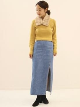 「YOUNG&OLSEN The DRYGOODS STORE（ヤングアンドオルセン）の【YOUNG＆OLSEN】 ミンクツケエリ◆（Other accessories、ベージュ系）」を使った、RISAさん（レディース・161cm）の秋コーディネート