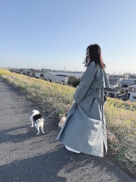 「EMODA」｜「アイテム（トレンチコート）」を使った、nariさん（レディース・155cm）の春コーディネート