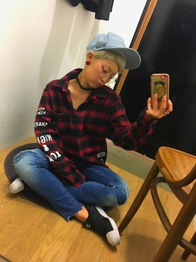 「BLACK LABEL CRESTBRIDGE（ブラックレーベル・クレストブリッジ）のアイテム（帽子）」を使った、EMMYさん（レディース・154cm）の冬コーディネート