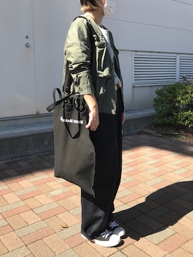 「antiqua（アンティカ）のアイテム（ブルゾン）」を使った、おメルさん（レディース・161cm）の春コーディネート