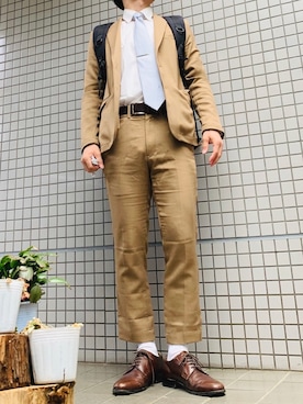 「417 EDIFICE（フォーワンセブンエディフィス）のアイテム（セットアップ）」を使った、MOUさん（メンズ・166cm）の春コーディネート