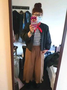 「chambre de charme（シャンブルドゥシャーム）のアイテム（ブルゾン）」を使った、吳綾人さん（レディース・158cm）の春コーディネート