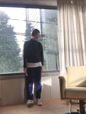 「sunsea」｜「アイテム（スウェット）」を使った、コハラ ヨシユキさん（メンズ・180cm）の冬コーディネート