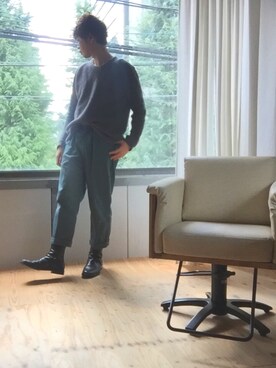 「neonsign」｜「アイテム（ブーツ）」を使った、コハラ ヨシユキさん（メンズ・180cm）の冬コーディネート
