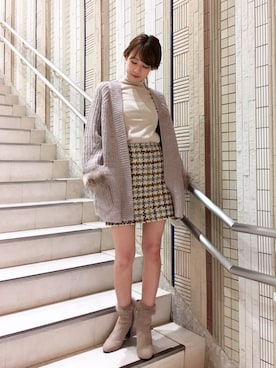 「アイテム（ブーティ、ベージュ系）」を使った、mizuki さん（レディース・162cm）の秋コーディネート