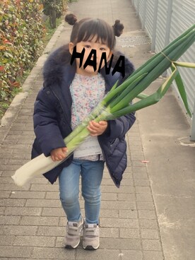「ZARA KIDS」｜「アイテム（ダウンジャケット/コート）」を使った、ohanaさん（キッズ・90cm）の冬コーディネート