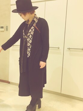 「VENCEEXCHANGE（ヴァンスエクスチェンジ）のアイテム（ストール/ショール）」を使った、Tさん（レディース・153cm）の冬コーディネート