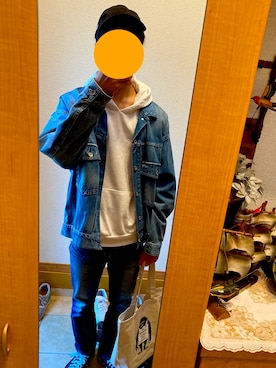 「RAGEBLUE（レイジブルー）のアイテム（デニムジャケット）」を使った、あどぱんさん（メンズ・177cm）の春コーディネート