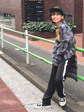 「CONVERSE TOKYO（コンバーストウキョウ）のアイテム（キャップ）」を使った、junna☻さん（レディース・150cm）の冬コーディネート