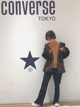 「CONVERSE TOKYO（コンバーストウキョウ）のアイテム（その他アウター）」を使った、junna☻さん（レディース・150cm）の冬コーディネート