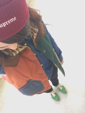 「アイテム（ダウンベスト、その他）」を使った、イルームさん（レディース・154cm）の春コーディネート