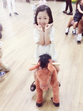 「Minnetonka（ミネトンカ）のアイテム（スリッポン）」を使った、saya-changさん（キッズ・110cm）の夏コーディネート