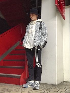 「REIGNING CHAMP（レイニングチャンプ）のアイテム（ナイロンジャケット）」を使った、YUTA KABURAGI さん（メンズ・175cm）の冬コーディネート
