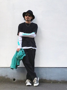 「UNUSED」｜「アイテム（ブルゾン）」を使った、YUTA KABURAGI さん（メンズ・175cm）の春コーディネート