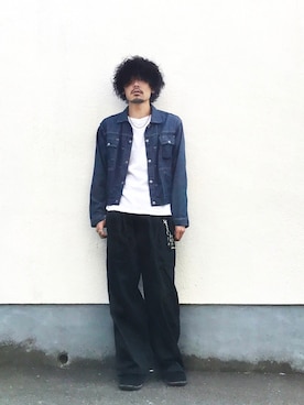 「clarks」｜「アイテム（デニムジャケット）」を使った、YUTA KABURAGI さん（メンズ・175cm）の春コーディネート