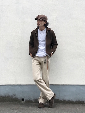 「A.P.C.」｜「アイテム（ハンチング/ベレー帽）」を使った、YUTA KABURAGI さん（メンズ・175cm）の秋コーディネート