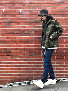 「アイテム（ミリタリージャケット）」を使った、YUTA KABURAGI さん（メンズ・175cm）の冬コーディネート