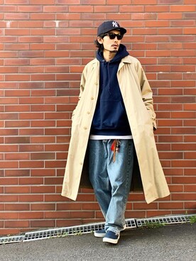 POLO RALPH LAURENのステンカラーコートを使った人気ファッション