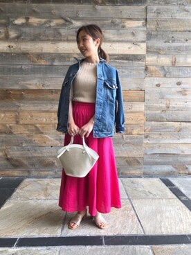 「RED CARD TOKYO（レッドカード）のアイテム（ジャケット/アウター）」を使った、AISU　NARUMIさん（レディース・155cm）の春コーディネート