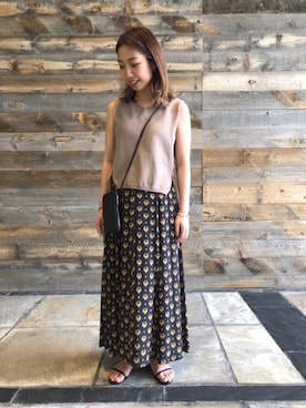「RECOMMEND  ITEM STYLING」｜「アイテム（キャミソール）」を使った、AISU　NARUMIさん（レディース・155cm）の夏コーディネート