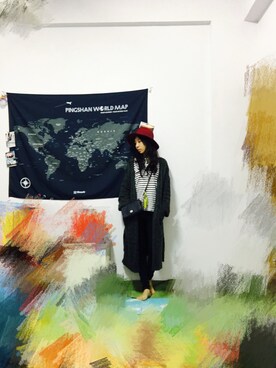 「COACH（コーチ）のアイテム（バッグ、ブルー系）」を使った、PingshanWuさん（レディース）の冬コーディネート
