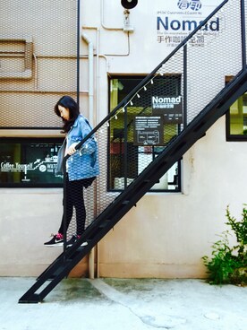 「NIKE（ナイキ）のアイテム（シューズ、ブラック系）」を使った、PingshanWuさん（レディース）の春コーディネート