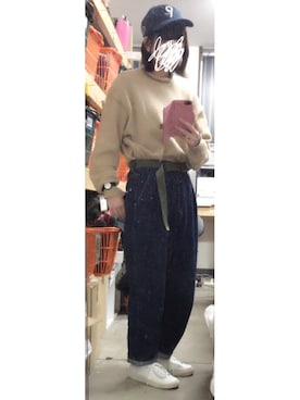 「チープカシオ」｜「アイテム（キャップ）」を使った、sugaさん（レディース・163cm）の冬コーディネート