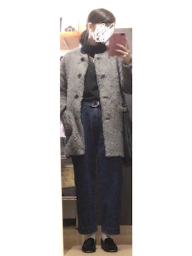 「ループ編み」｜sugaさん（レディース・163cm）の冬コーディネート
