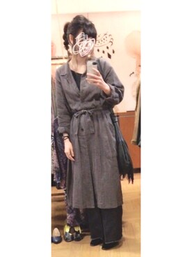 「古着好きな人と繋がりたい」｜「アイテム（モカシン/デッキシューズ）」を使った、sugaさん（レディース・163cm）の秋コーディネート