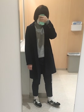 「ehka sopo（エヘカソポ）のアイテム（チェスターコート）」を使った、ano 、さん（レディース・160cm）の冬コーディネート