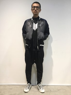 「yoshiokubo（ヨシオクボ）のアイテム」を使った、一政さん（メンズ・170cm）の冬コーディネート