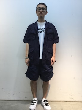 「sacai」｜「アイテム（その他アウター）」を使った、一政さん（メンズ・170cm）の冬コーディネート