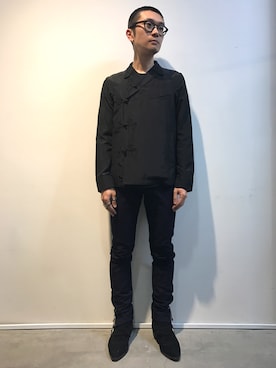 「TAKAHIROMIYASHITATheSoloIst.（タカヒロミヤシタザソロイスト）のアイテム（シャツ/ブラウス）」を使った、一政さん（メンズ・170cm）の冬コーディネート