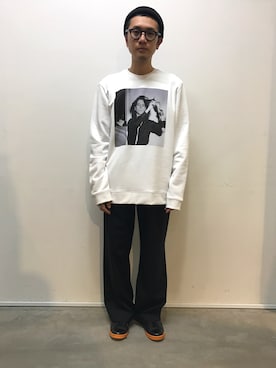 「RAF SIMONS（ラフシモンズ）のアイテム（トップス）」を使った、一政さん（メンズ・170cm）の冬コーディネート