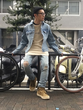 「KSUBI（スビ）のアイテム」を使った、一政さん（メンズ・170cm）の春コーディネート