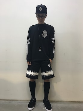 「MARCELO BURLON（マルセロ・バーロン）のアイテム」を使った、一政さん（メンズ・170cm）の春コーディネート