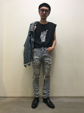 「KSUBI（スビ）のアイテム」を使った、一政さん（メンズ・170cm）の春コーディネート