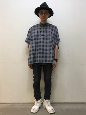 「TAKAHIROMIYASHITATheSoloIst.（タカヒロミヤシタザソロイスト）のアイテム（トップス）」を使った、一政さん（メンズ・170cm）の夏コーディネート