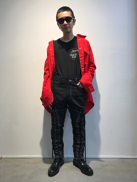 「AMBUSH（アンブッシュ）のアイテム（パンツ）」を使った、一政さん（メンズ・170cm）の夏コーディネート